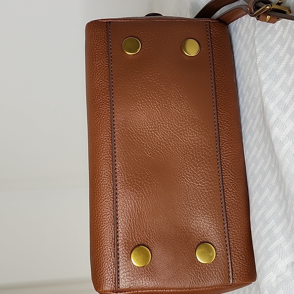 NWT Fossil Brown Leather Satchel NEW - Picture 13 of 16
